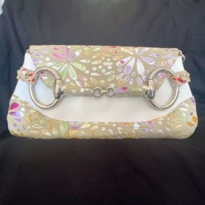 Millen White and tan bag/clutch